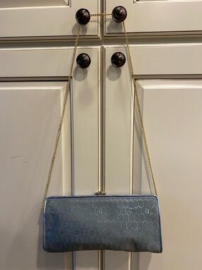 DIOR gray with shiny silver accent clutch/crossbody